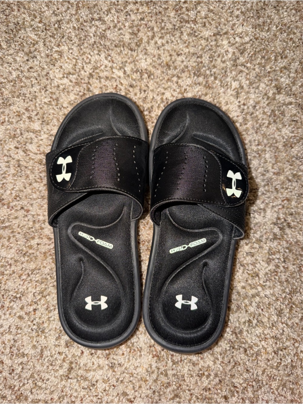 Under Armour Black Adjustable Logo Slide Sandals